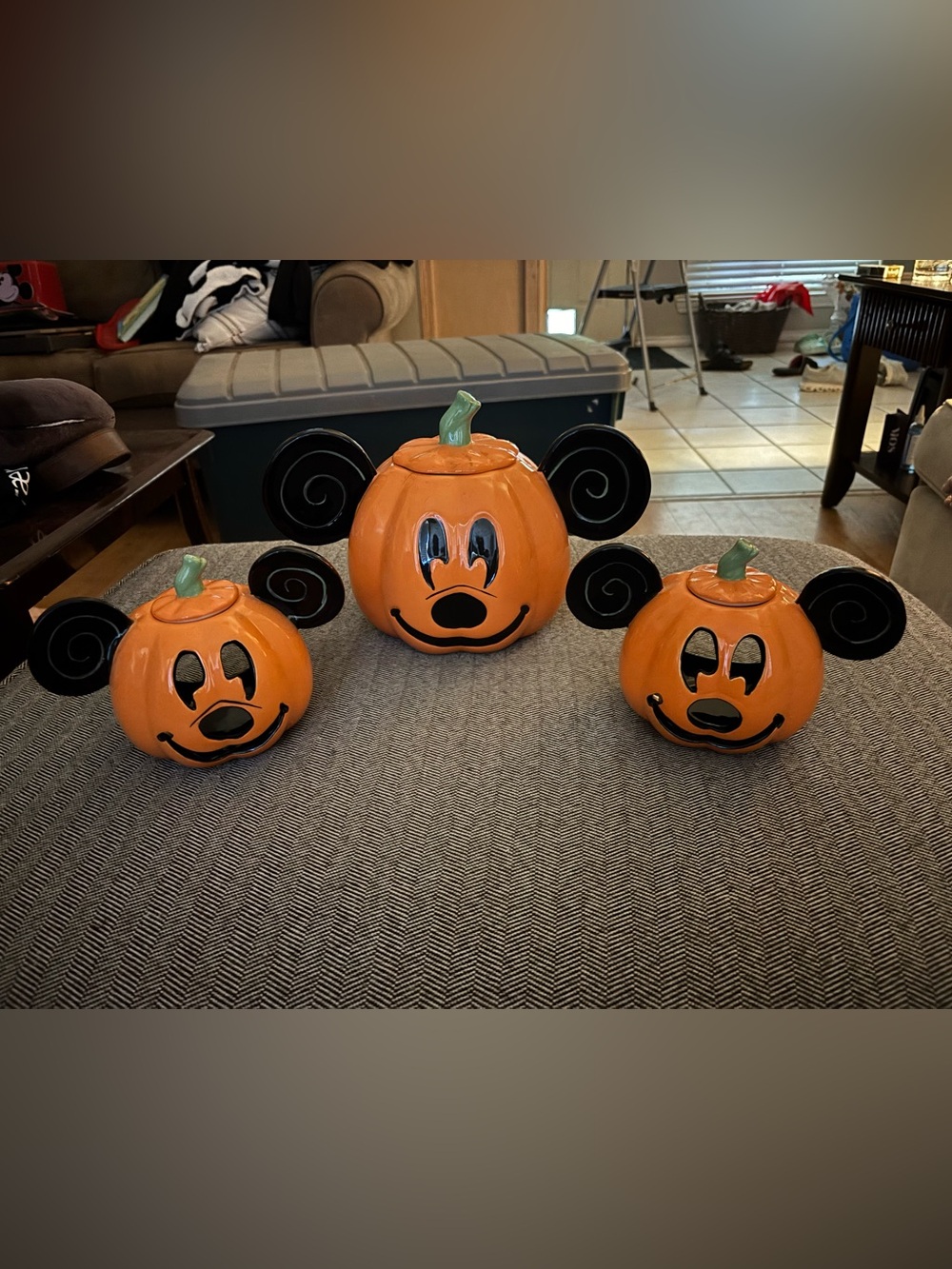 Halloween Pumpkin Cookie Jar - Orange Mickey-Inspired Design